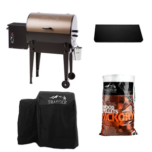 Bronze Tailgater Grill w/ Hardwood Pellets Grill Cover & Front Shelf