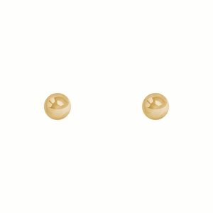 14K Yellow Gold 4mm High Polish Ball Stud Earrings