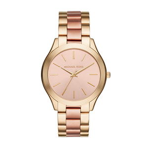 Ladies Slim Runway Two-Tone Stainless Steel Watch Rose Gold Dial