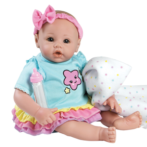 Adora Dolls BabyTime Rainbow 16" Quality Lifelike Baby Doll Feeding Bottle / Blankie Gift Set
