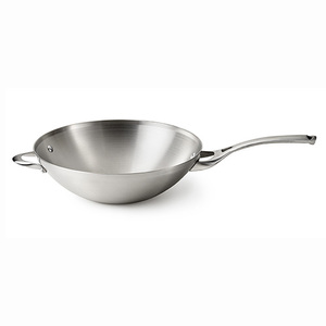 Contemporary Stainless 13" Flat Bottom Wok