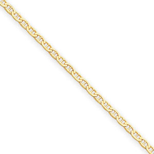 14k Yellow Gold  1.5mm Anchor Link Chain Necklace - 24 Inch - Lobster Claw