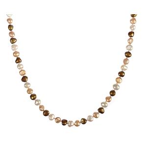Lita Endless Multi Colored Long Golden Freshwater Pearl Necklace, 50&quot;