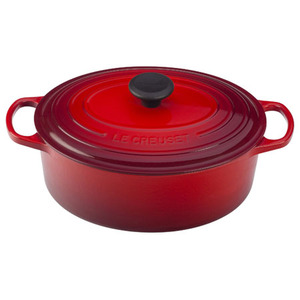 Signature Enameled Cast Iron 5 Qt. Oval French Oven Cherry