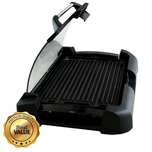 MegaChef 970101713M Reversible Indoor Grill and Griddle with Removable Glass Lid