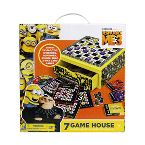 Cardinal Supplies Despicable Me 3 7-in-1 Game House Wood Cabinet