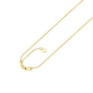 14k Yellow Gold Adjustable 1.0mm Sinapore Necklace - 22 Inch  - Lobster-claw