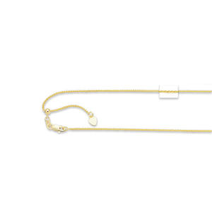 10k Yellow Gold Adjustable 1.0mm Wheat Chain Necklace - 22 Inch