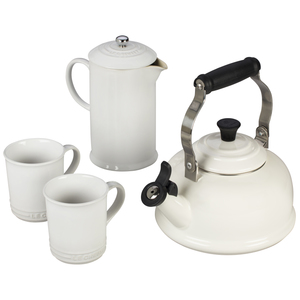 French Press & Mug Set White