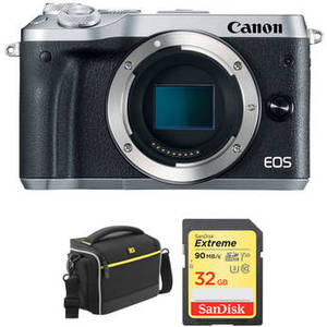 EOS M6 Mirrorless Digital Camera with Accessory Kit (Body Only, Silver)