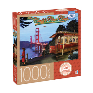 Milton Bradley Premium Blue Board Jigsaw Puzzle - Larry Grossman - The Cable Car Cafe: 1000 Pcs