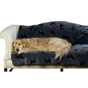 Carolina Pet Company Large Plush Embossed Tossed Dog Throw - Gray