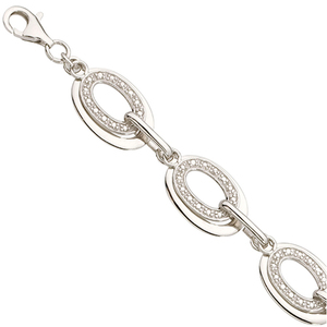 Geometric Sterling & Diamond Bracelet