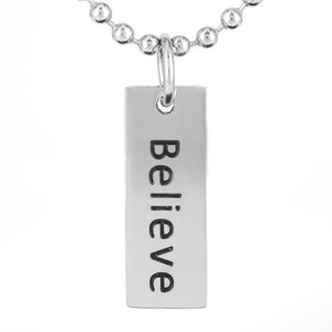 West Coast Jewelry Stainless Steel 'Believe' Inspiration Pendant