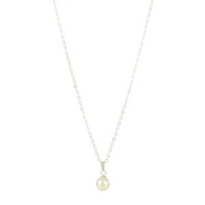 Sterling Silver Chain Necklace with a Freshwater Pearl Solitaire Pendant