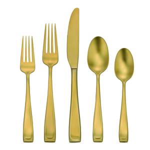 Moda Lux 45pc Flatware Set Brushed Gold