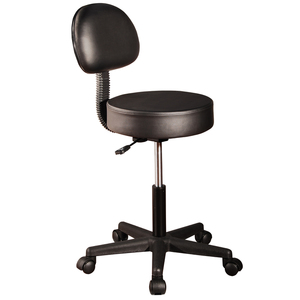 MT Massage  Pneumatic Rolling Massage Stool with Backrest Black