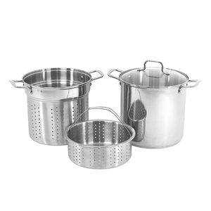 4pc 12qt Stainless Steel Multi-Cooker