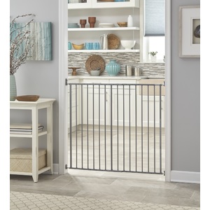 Storkcraft Easy Walk-Thru Tall Metal Safety Gate, Gray