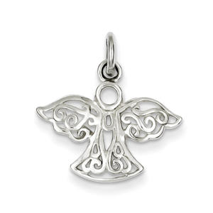 Sterling Silver Filigree Angel Charm - 18mm