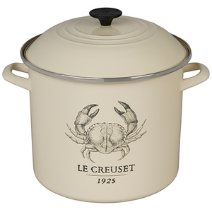 12qt Steel Crab Stockpot White