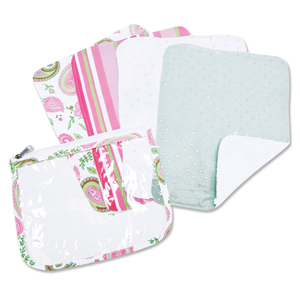 Trend Lab Paisley Park 4 Pack Burp Cloth Set