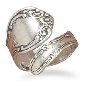 Sterling Silver Oxidized Spoon Ring Adjustable Ring