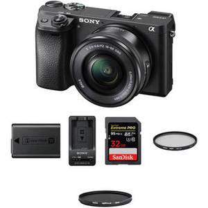 Alpha a6300 Mirrorless Digital Camera with 16-50mm Lens Premium Kit (Black)