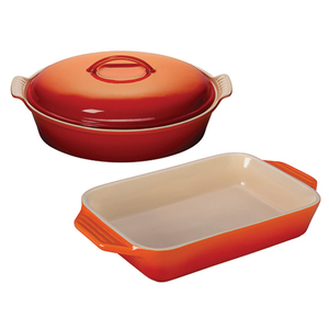 Stoneware Casserole & Baking Dish Set Flame