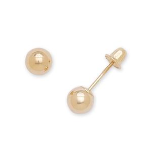 14k Yellow Gold 5mm Polished Ball Stud Screwback Earrings