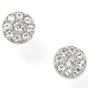 Disc Studs Crystal Earrings