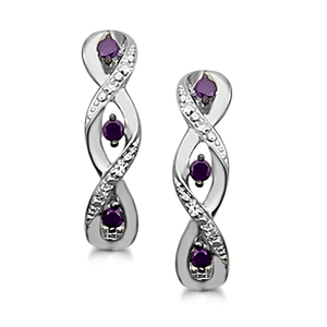 10K Pink Gold 1/3Cttw Ppl/White Twist Dia Earrings