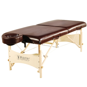 Master Massage 30&quot; Balboa Portable Massage and Exercise Table Beauty Bed in Brown Luster w/Light Natural wood